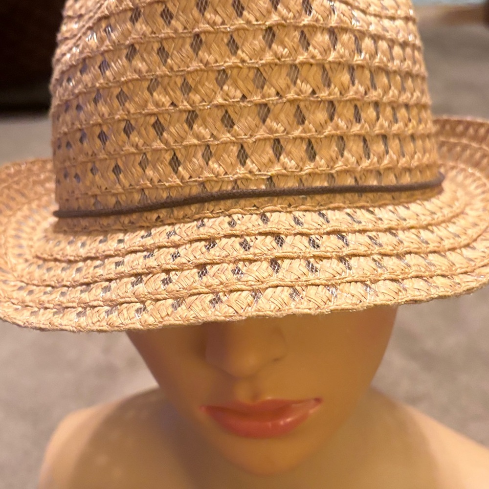 Stylish Tan Woven Hat. One Size